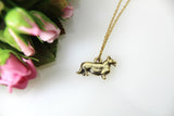 Corgi Necklace, Gold Corgi Charm, Dog Breed Charm, Corgi Charm, Dog Necklace, Dog Charm, Animal Charm, Pet Gift, Christmas Gift, N405