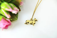 Corgi Necklace, Gold Corgi Charm, Dog Breed Charm, Corgi Charm, Dog Necklace, Dog Charm, Animal Charm, Pet Gift, Christmas Gift, N405