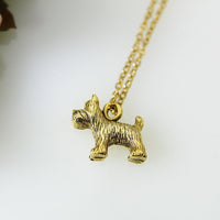 Terrier Necklace, Gold Terrier Dog Charm, Terrier Charm Necklace, Dog Breed Charm, Dog Charm, Animal Charm, Pet Gift, Christmas Gift, N408