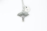 Best Christmas Gift Silver Japanese Fan Charm Necklace, Fan Charm, Hand Fan Charm, Fan Jewelry, Personalized Gift, Christmas Gift, N453