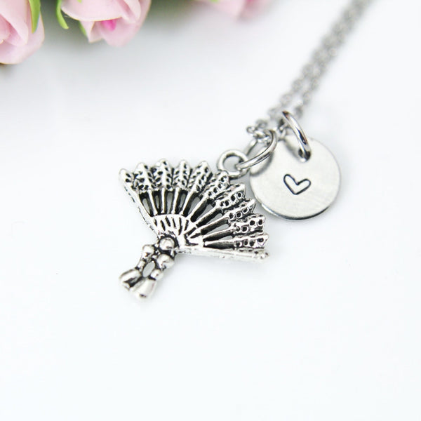 Best Christmas Gift Silver Japanese Fan Charm Necklace, Fan Charm, Hand Fan Charm, Fan Jewelry, Personalized Gift, Christmas Gift, N453