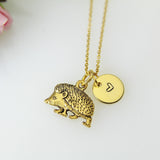 Gold Hedgehog Charm NecklaceHedgehog Porcupine Pet Gifts Ideas Personalized Customized Made to Order, N466