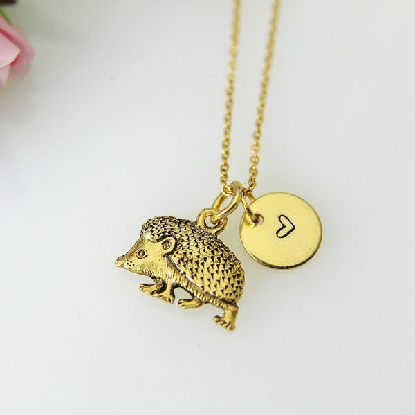 Gold Hedgehog Charm NecklaceHedgehog Porcupine Pet Gifts Ideas Personalized Customized Made to Order, N466