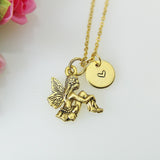 Fairy Necklace, Gold Sitting Fairy Charm Necklace, Fairy Charm, Fairy Jewelry, Fairytale Gift, Personalized Gift, Christmas Gift, N485