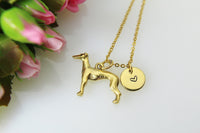 Greyhound Necklace, Gold Greyhound Charm Necklace, Greyhound Charm, Greyhound Jewelry, Pet Gift, Personalized Gift, Christmas Gift, N486