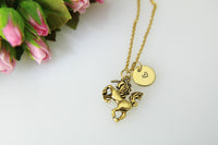 Gold Unicorn Charm Necklace, Gold Unicorn Charm, Unicorn Charm, Unicorn Lover Gift, Fantasy Jewelry, Personalized Gift, Christmas Gift, N499
