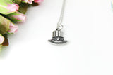 Stainless Steel American Hat Charm Necklace, Silver Hat Charm Necklace, Star Hat Charm, Hat Jewelry, Personalized Gift, Christmas Gift, N534