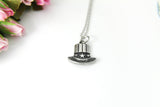 Stainless Steel American Hat Charm Necklace, Silver Hat Charm Necklace, Star Hat Charm, Hat Jewelry, Personalized Gift, Christmas Gift, N534