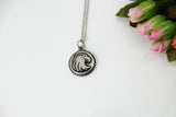 Stainless Steel Eagle Head Charm Necklace, Personalized Initial