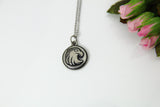 Stainless Steel Eagle Head Charm Necklace, Personalized Initial