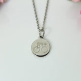 Stainless Steel Cycling Charm Necklace, Bicycle Charm, N581