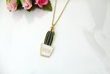 Gold Cactus Charm Necklace, Gold Cactus Charm, Mini Cacti Pot Charm, Red Flower Cactus Jewelry, Personalized Gift, Christmas Gift, N601