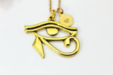 Gold Egyptian Eye of Horus Charm Necklace, N670