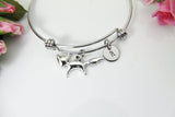 Fox Charm Bangle, Silver Fox Charm Bracelet, Wild Animal Charm, Adventure Gift, Outdoors Gift, Pet Gift, Christmas Gift, New Year Gift, B296