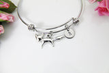 Fox Charm Bangle, Silver Fox Charm Bracelet, Wild Animal Charm, Adventure Gift, Outdoors Gift, Pet Gift, Christmas Gift, New Year Gift, B296