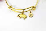 Pig Bracelet, Gold Pig Charm, Animal Charm, Farmer Gift, 4H Gift, Pig Farm Gift, Pet Gift, Christmas Gift, New Year Gift, Personalized, B302