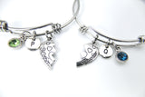 Silver Mother Daughter Charm Bracelet, Mother Charm Bangle, Daughter Charm, Mother daughter Gift, Personalized Gift, Christmas Gift, N742