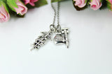 Silver Caduceus Charm Medical Syringe Charm Necklace, Caduceus Charm, Medical Syringe Charm, Personalized Gift, Christmas Gift, N760