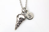 Silver Ice cream Cone Charm Necklace, Sweet Treat Charm, Food Charm, Foodie Gift, Personalized Gift, N814