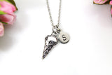 Silver Ice cream Cone Charm Necklace, Sweet Treat Charm, Food Charm, Foodie Gift, Personalized Gift, N814