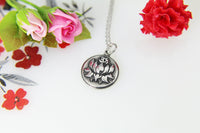 Lotus Necklace, Stainless Steel Lotus with Om Charm Necklace, Lotus Charm, Ohm Charm, Yoga Yogi Gift, Christmas Gift, New Year Gift, N390
