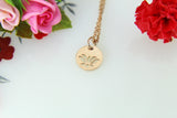 Rose Gold Lotus Necklace, Stainless Steel Lotus Charm Necklace, Lotus Charm, Yoga Yogi Gift, Christmas Gift, New Year Gift, N395