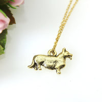 Corgi Necklace, Gold Corgi Charm, Dog Breed Charm, Corgi Charm, Dog Necklace, Dog Charm, Animal Charm, Pet Gift, Christmas Gift, N405