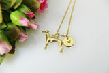 Greyhound Necklace, Gold Greyhound Charm Necklace, Greyhound Charm, Greyhound Jewelry, Pet Gift, Personalized Gift, Christmas Gift, N486