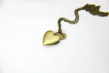 Heart Locket Pendant Necklace, Love Necklace, Keepsake Photo Frame Charm, Personalized Customized Jewelry Gift, L009