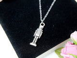 Silver Soldier Christmas Ballet Charm Necklace, Christmas Gift, N950