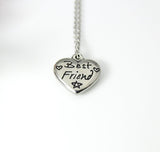 Stainless Steel Best Friend Charm Necklace, Silver Best Friend Charm Necklace, Best Friend Jewelry, Personalized Gift, Christmas Gift, N532