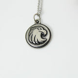 Stainless Steel Eagle Head Charm Necklace, Personalized Initial