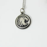Stainless Steel Eagle Head Charm Necklace, Personalized Initial