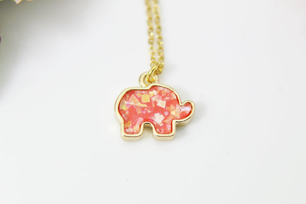 Gold Elephant Charm Necklace, N548