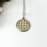 Stainless Steel Cross Charm Necklace, Silver Cross Charm Necklace, N571