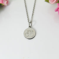 Stainless Steel Cycling Charm Necklace, Bicycle Charm, N581