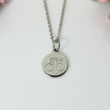 Stainless Steel Cycling Charm Necklace, Bicycle Charm, N581