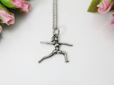 Stainless Steel Yoga Charm Necklace, Warrior II Yoga Charm, Yoga Jewelry, Yoga Yogi Gift, Personalized Gift, Christmas Gift, N582