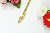 Gold Guardian Angel Wing Charm Necklace, Guardian Angel Wing Charm, Angel Wing Charm, Angel Jewelry, N1547-B