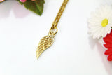 Gold Guardian Angel Wing Charm Necklace, Guardian Angel Wing Charm, Angel Wing Charm, Angel Jewelry, N1547-B