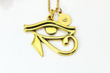 Gold Egyptian Eye of Horus Charm Necklace, N670