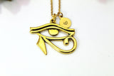 Gold Egyptian Eye of Horus Charm Necklace, N670