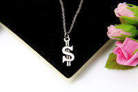Best Christmas Gift, Silver Money Charm Necklace, Money Charm, Money Sign Charm, Dollars Charm, Best friend Gift, Christmas Gift, N736