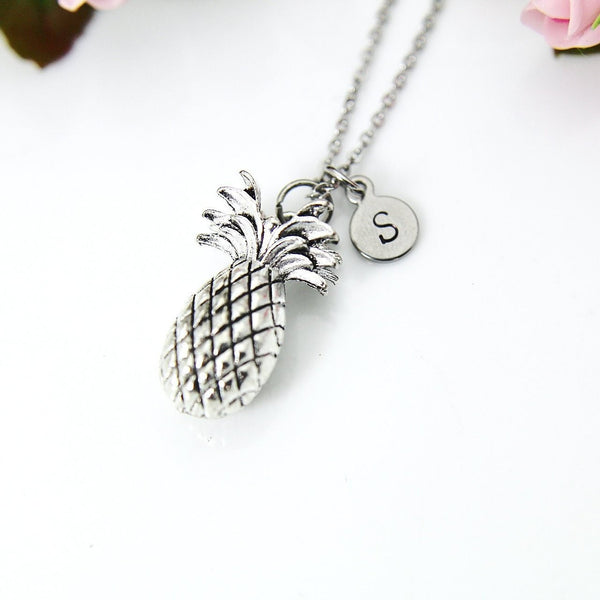 Pineapple Necklace, Silver Pineapple Charm Necklace, Pineapple Charm, Ananas Charm, Fruit Charm, Tropical Charm, Personalized Gift, N805