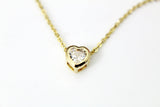 Gold Heart Necklace, Zirconia Charm, N868