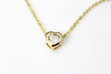 Gold Heart Charm Necklace, Heart Charm, Diamond Zirconia Charm, Personalized Christmas Gift, N868