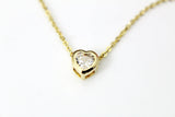 Gold Heart Necklace, Zirconia Charm, N868