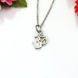 Silver Om Charm Necklace, Om Charm, Ohm Charm, Personalized Christmas Gift, N874