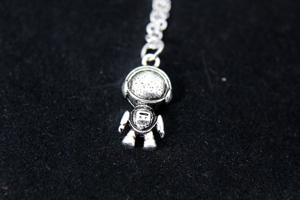 Silver Astronaut Charm Necklace, Astronaut Charm, Space Jewelry, Personalized Christmas Gift, N909