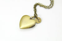Heart Locket Pendant Necklace, Love Necklace, Keepsake Photo Frame Charm, Personalized Customized Jewelry Gift, L009